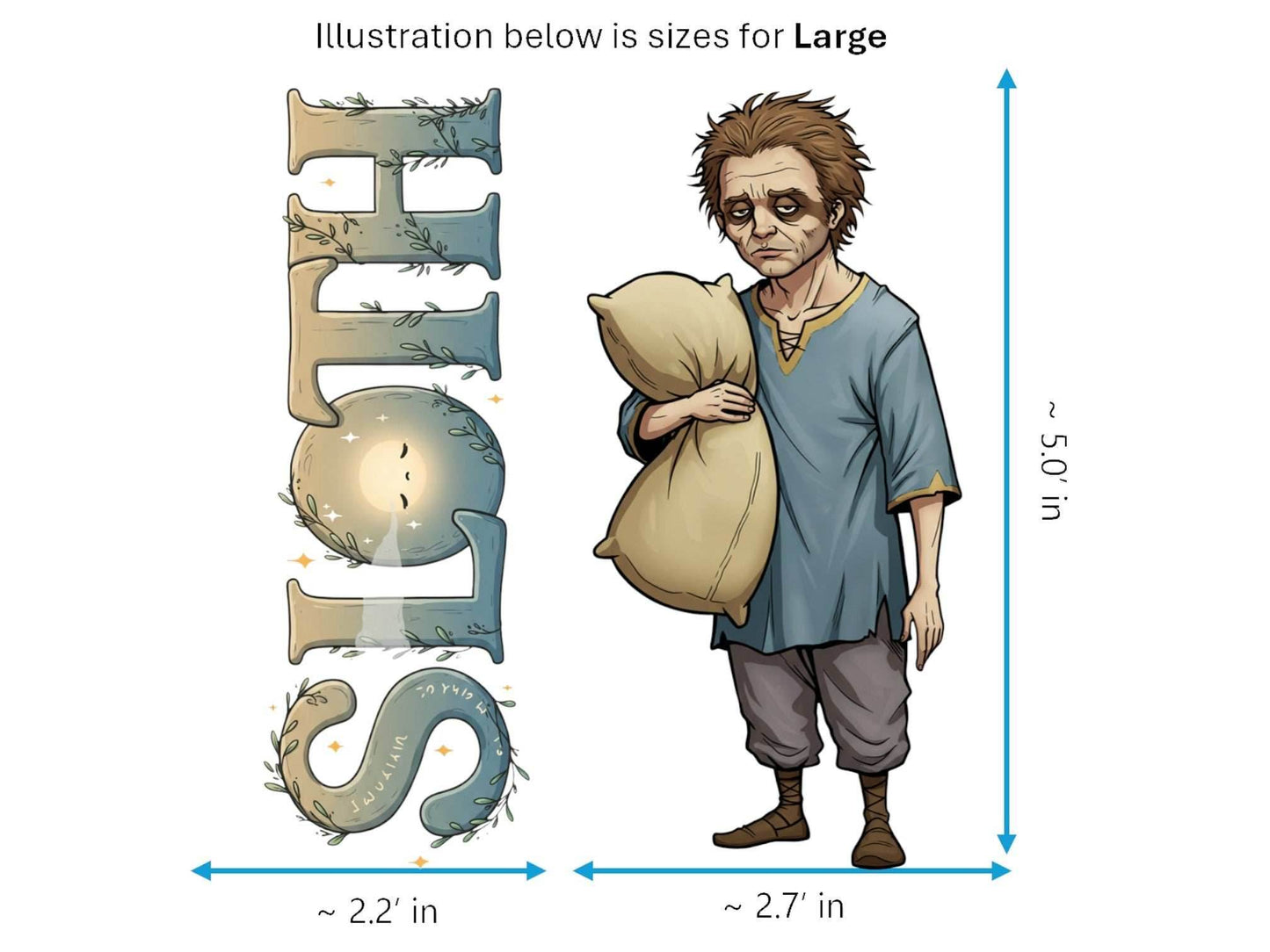 Sloth Acedia 7 Sinkins™ Vinyl Sticker – Personification of Sloth | Waterproof & UV-Proof - Sticker / Large