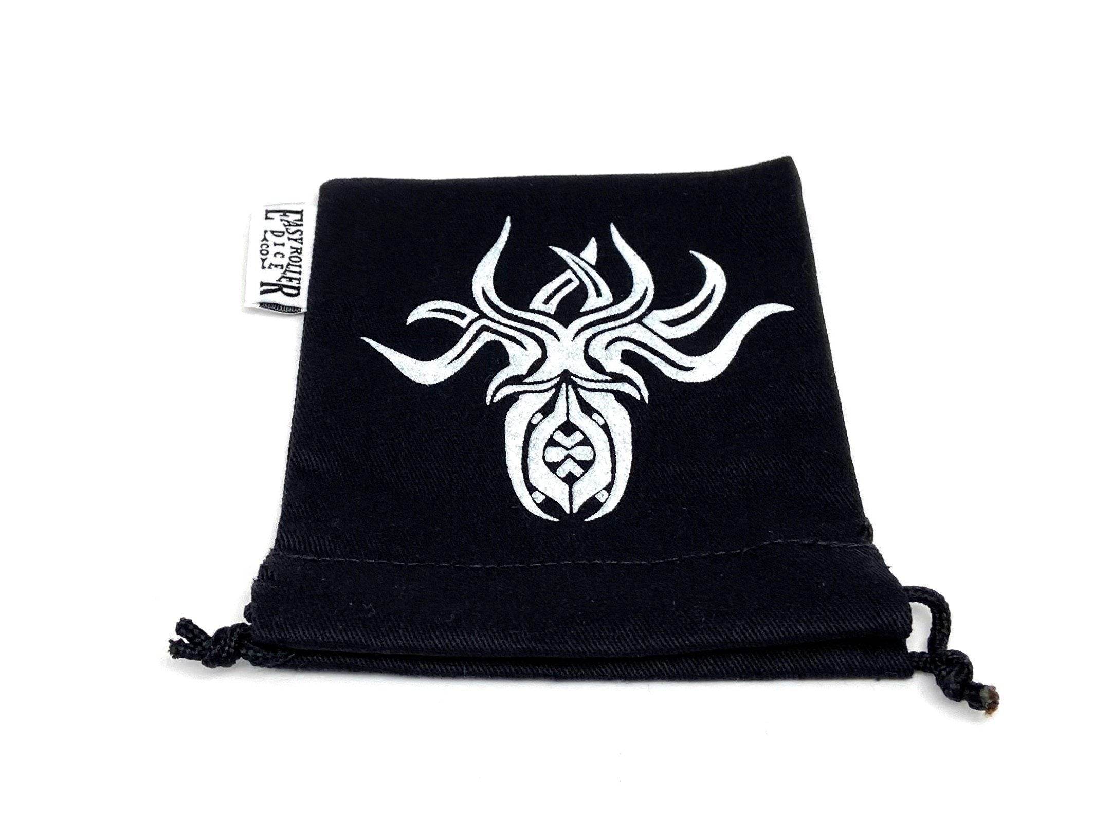 Small Cotton Twill Dice Bag - Cthulhu Design - 