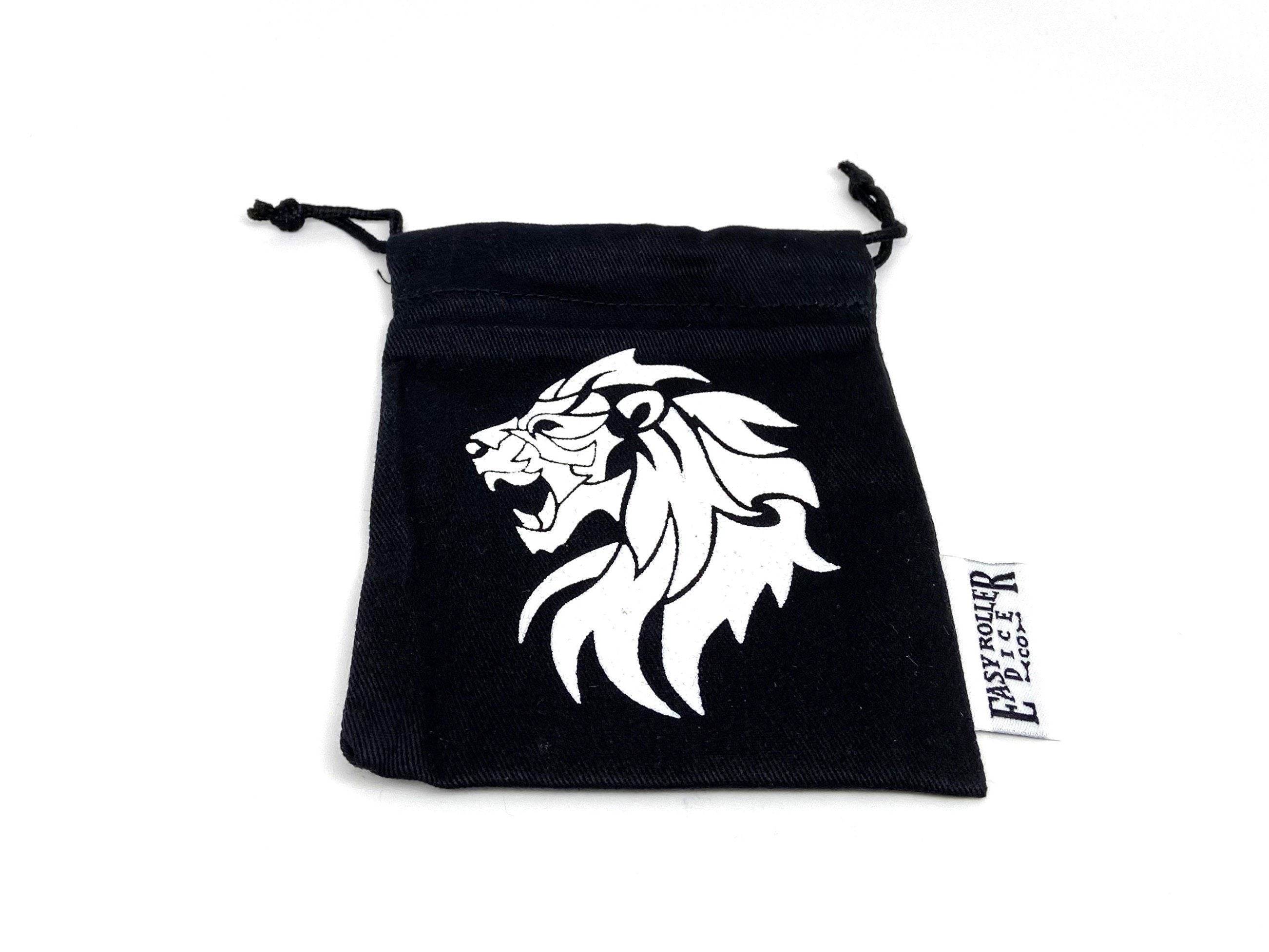 Small Cotton Twill Dice Bag - Lion Design - 