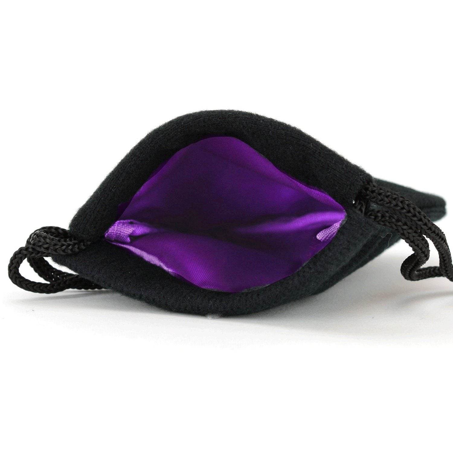 Small Dice Bag 3.75x4 - Black Velvet Exterior, Satin Non-Rip Liner - Multiple Colors Available - Purple
