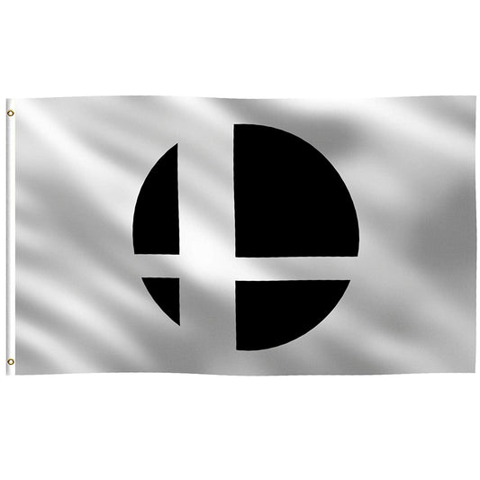 Super Smash Bros. Symbol Flag (White)