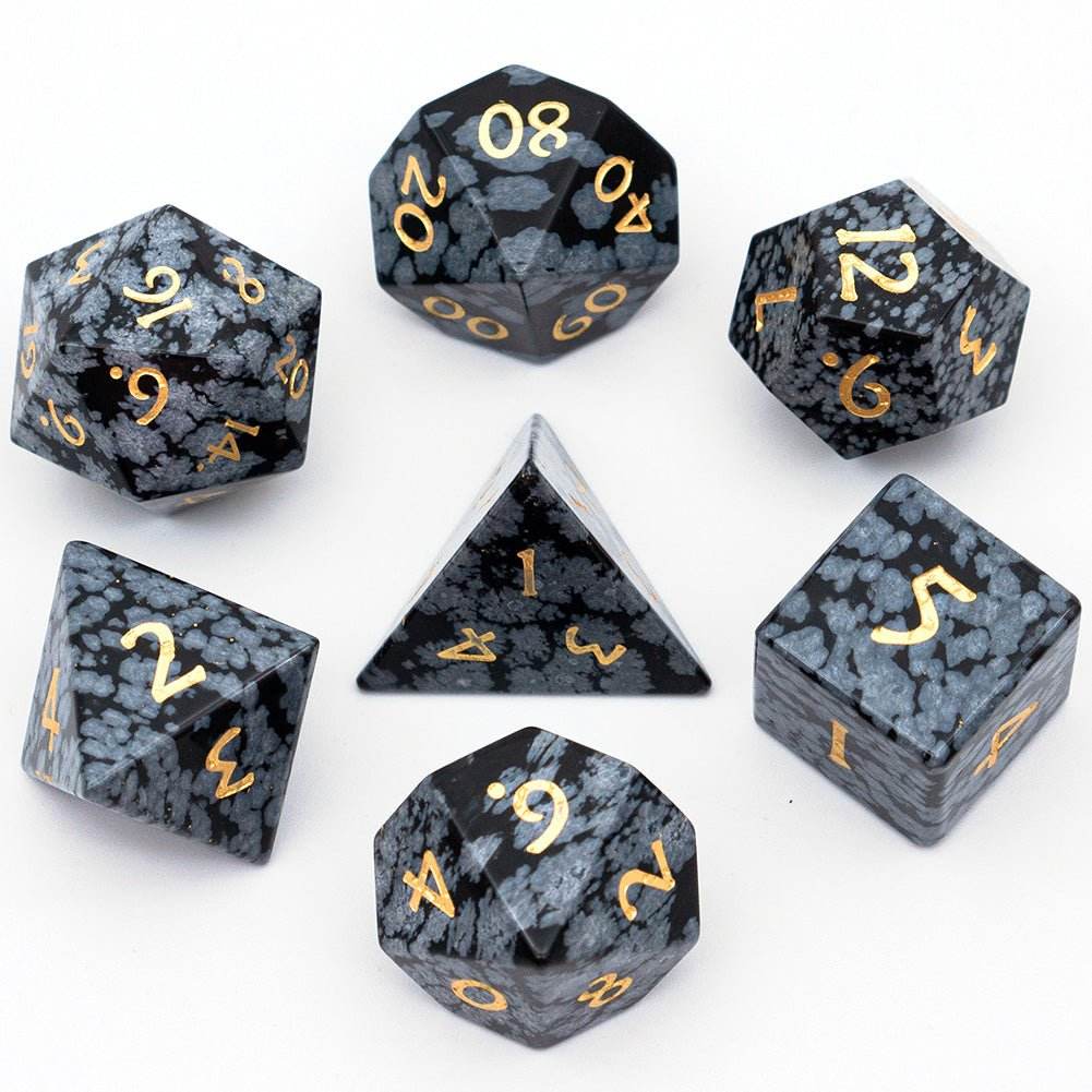 Snowflake Gemstone Dice Set - 
