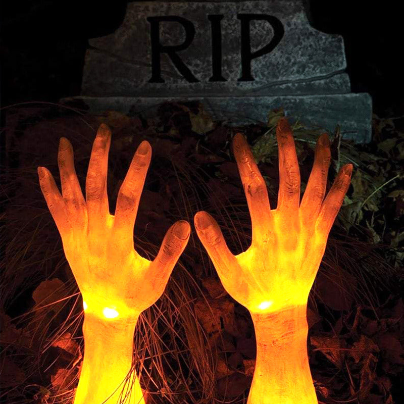 Solar flaming  Hand Claw Resin Ornament Halloween Decoration