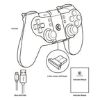 Solid Sustainable Black Bluetooth 2.4GHz Wireless Gamepad Controller Compatible With PC Smartphones Laptop