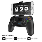 Solid Sustainable Black Bluetooth 2.4GHz Wireless Gamepad Controller Compatible With PC Smartphones Laptop