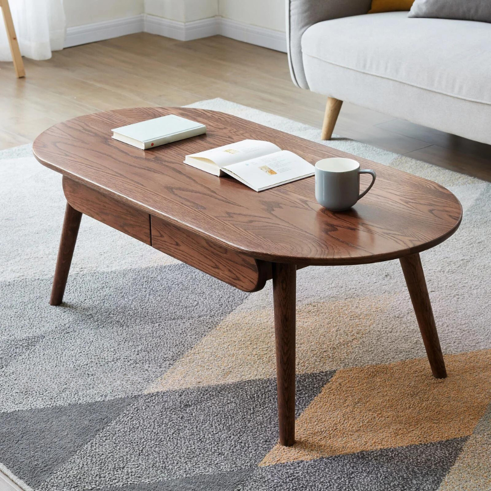 Solid Wood Capsule Centre Table with Drawers