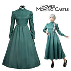 Sophie Cosplay Dress – Howl's Moving Castle Green Outfit with Hat - S / Dress Only