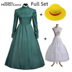 Sophie Cosplay Dress – Howl's Moving Castle Green Outfit with Hat - S / Full Set