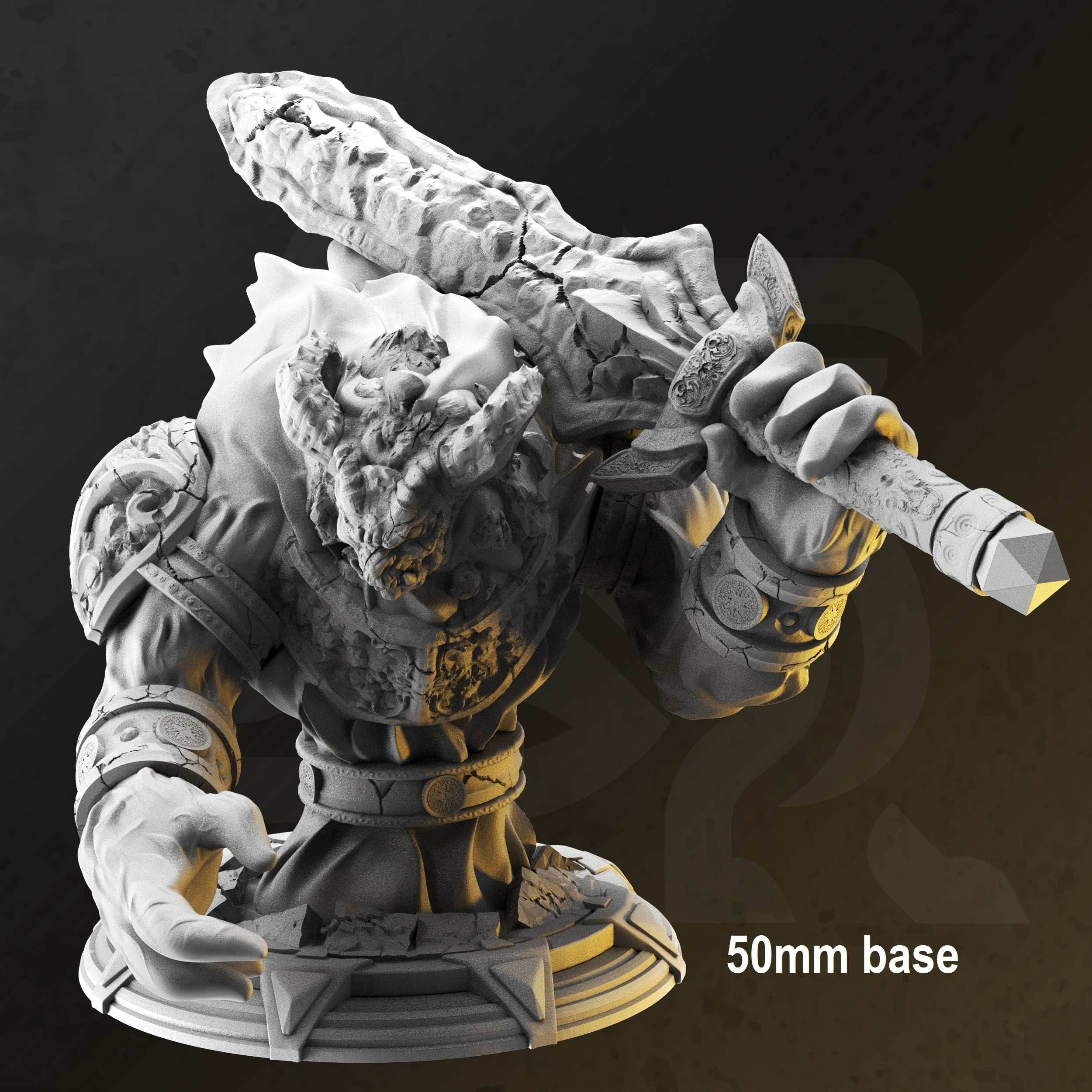 Sorngaar, the Cindering (Elemental Rock Guardian) - 50mm Base Size (32mm Scale)
