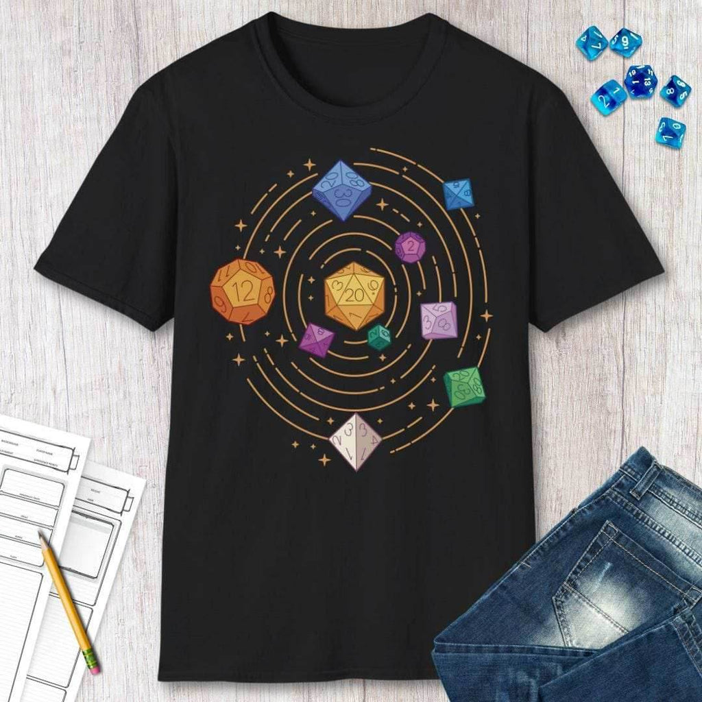Space Dice Solar System T-shirt - Black / S