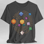 Space Dice Solar System T-shirt - Dark Heather / S