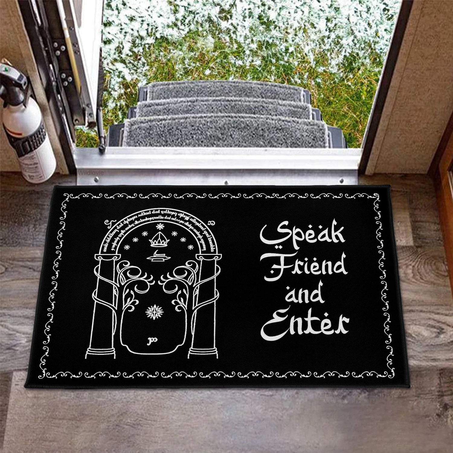 Speak Friend and Enter Doormat Non-Slip Bathroom Kitchen Mat Garden Garage Door Floor Entrance Carpet Rug