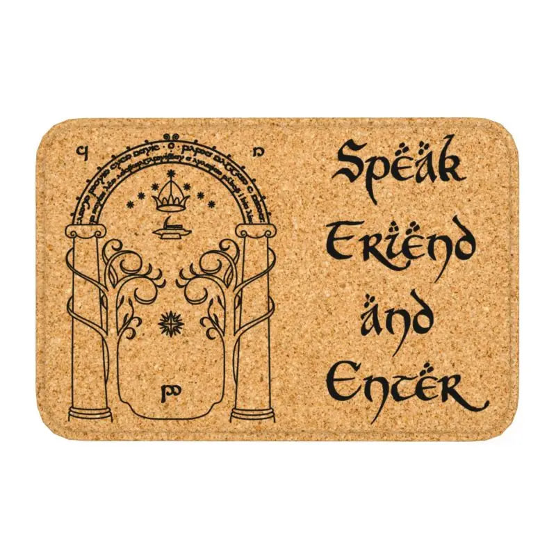 Speak Friend And Enter Front Floor Door Entrance Mat Outdoor Kitchen Bath Doormat Balcony Welcome Carpet Rug