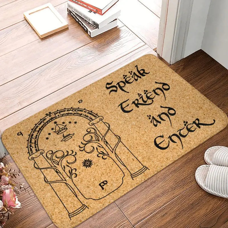 Speak Friend And Enter Front Floor Door Entrance Mat Outdoor Kitchen Bath Doormat Balcony Welcome Carpet Rug