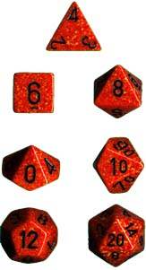 Speckled Polyhedral Fire 7-Die Set - Role-Players
