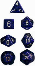 Speckled Polyhedral Golden Cobalt 7-Die Set - Role-Players