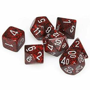 Speckled Polyhedral Silver Volcano 7-Die Set