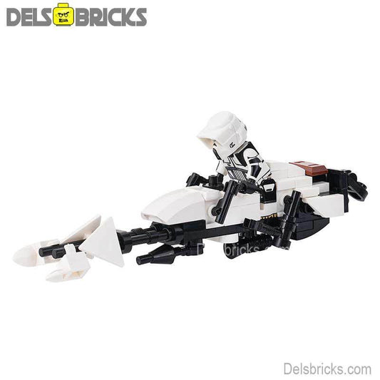 Speeder Bike & Biker Scout Lego Minifigures Custom Toys - 
