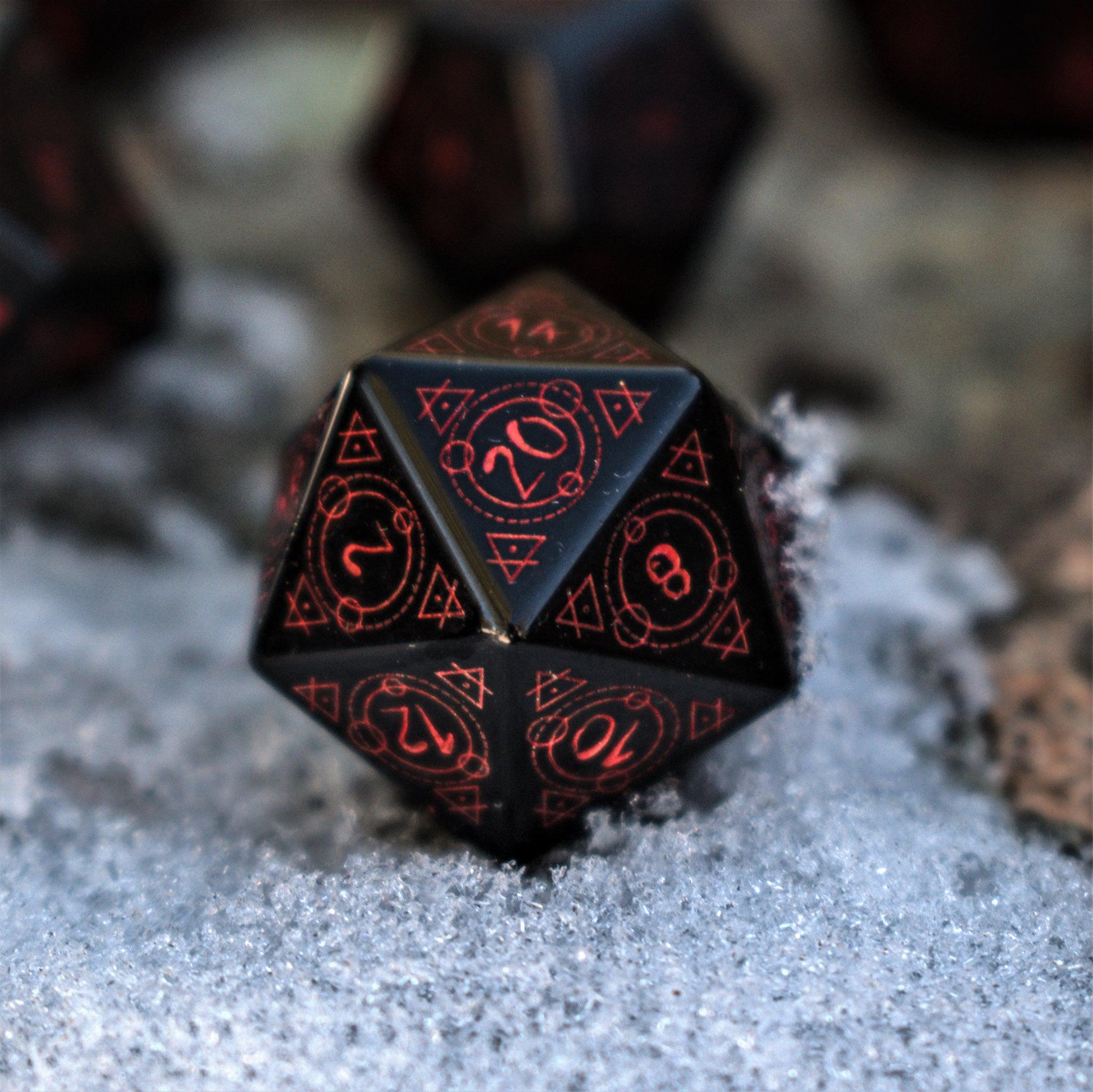 Spellcaster Obsidian Stone Dice Set