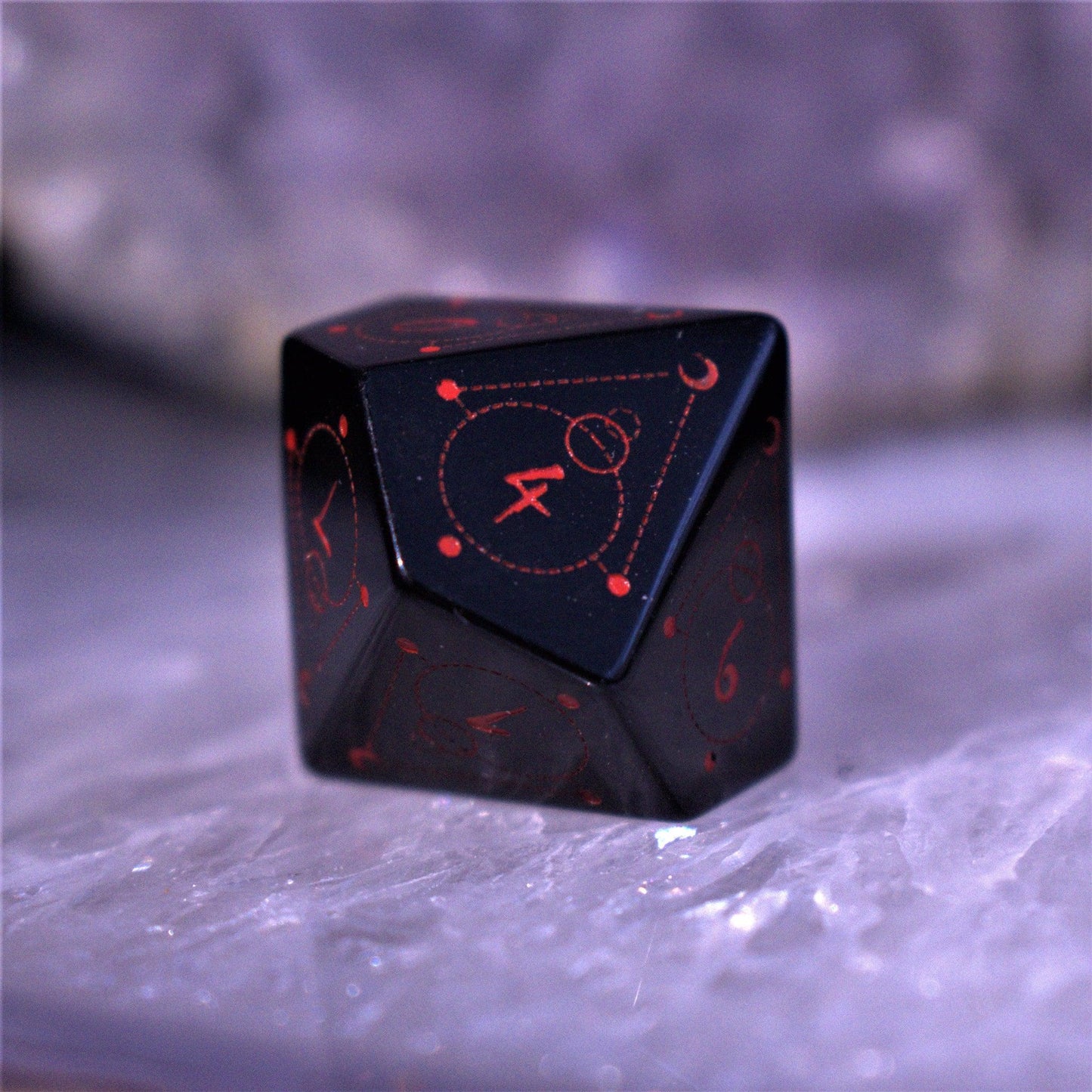 Spellcaster Obsidian Stone Dice Set