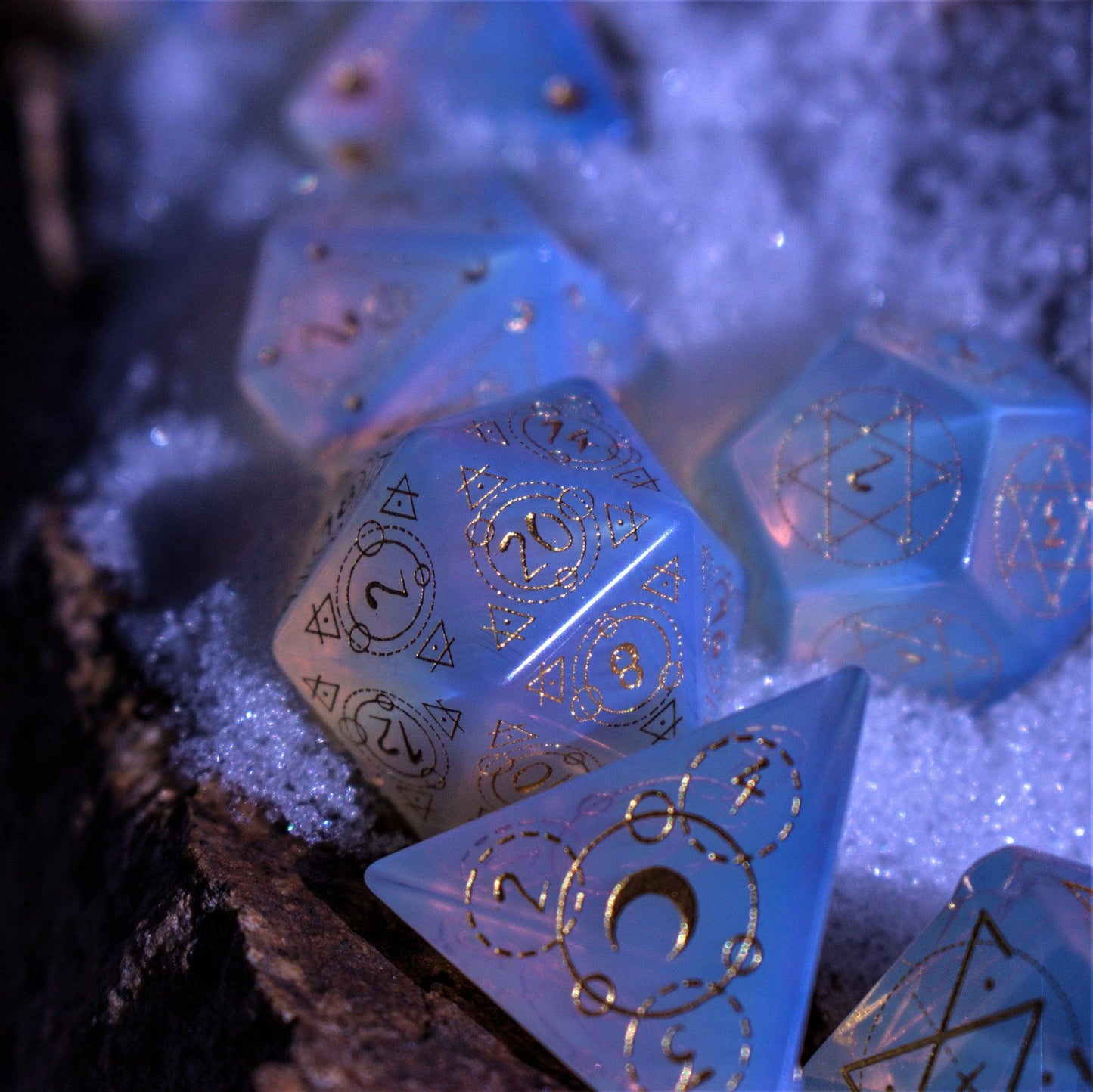 Spellcaster Opalite Stone Dice Set