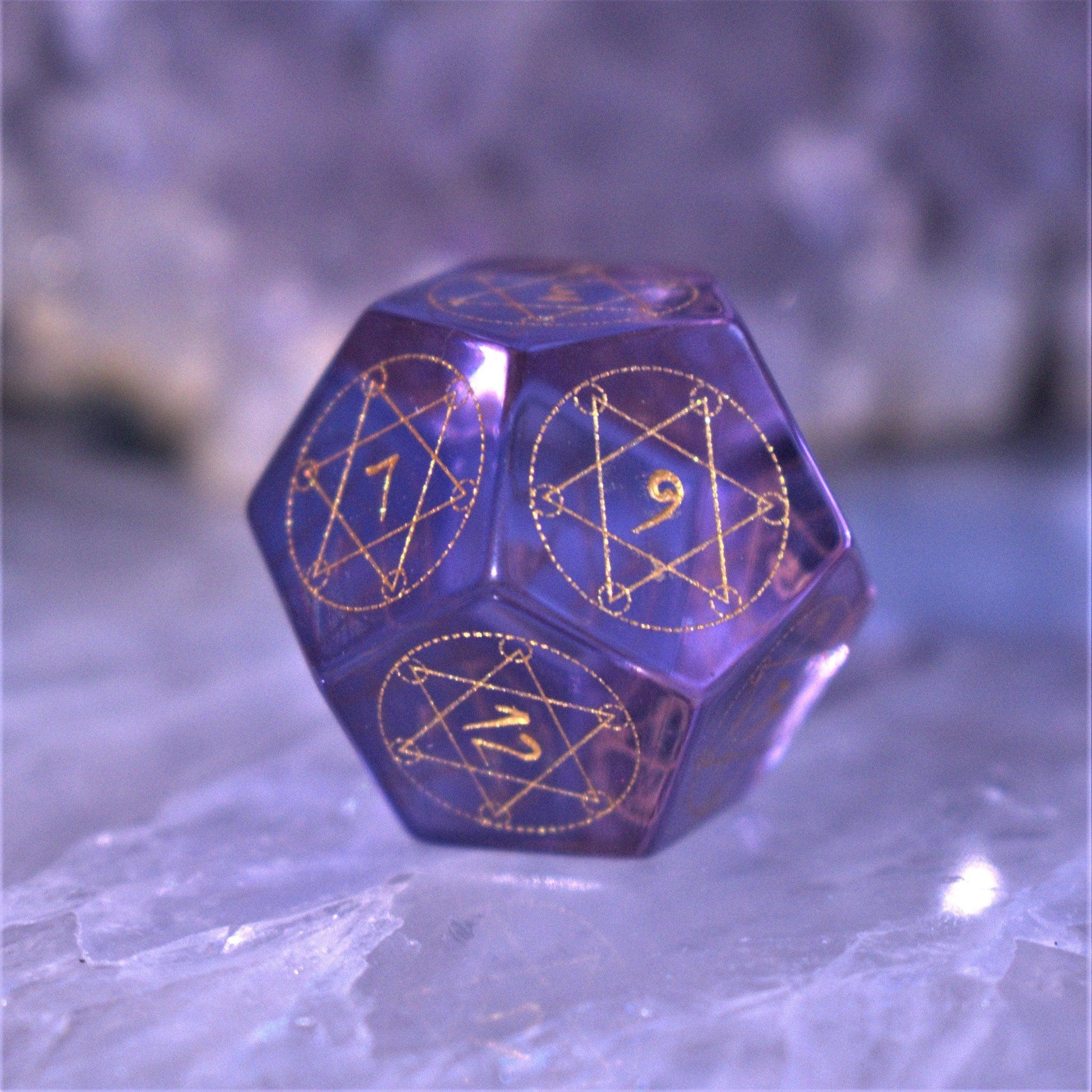 Spellcaster Purple Glass Dice Set