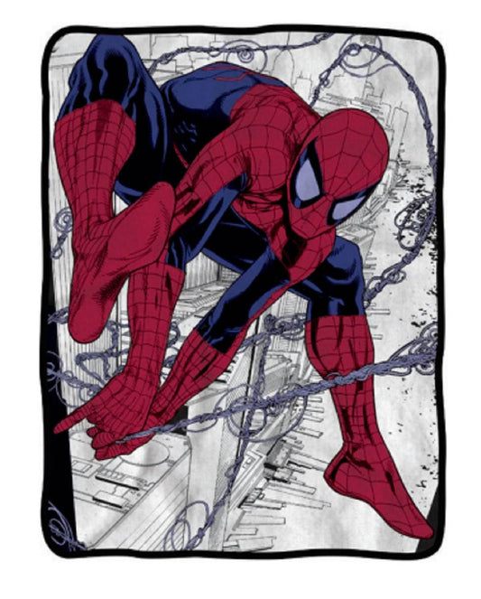 Spider-Man Webslinger Marvel Flannel Fleece Throw Super Soft Lightweight Fleece Blanket 45x60in - 
