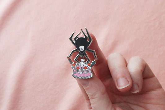 Cake Baking Spider Enamel Pin