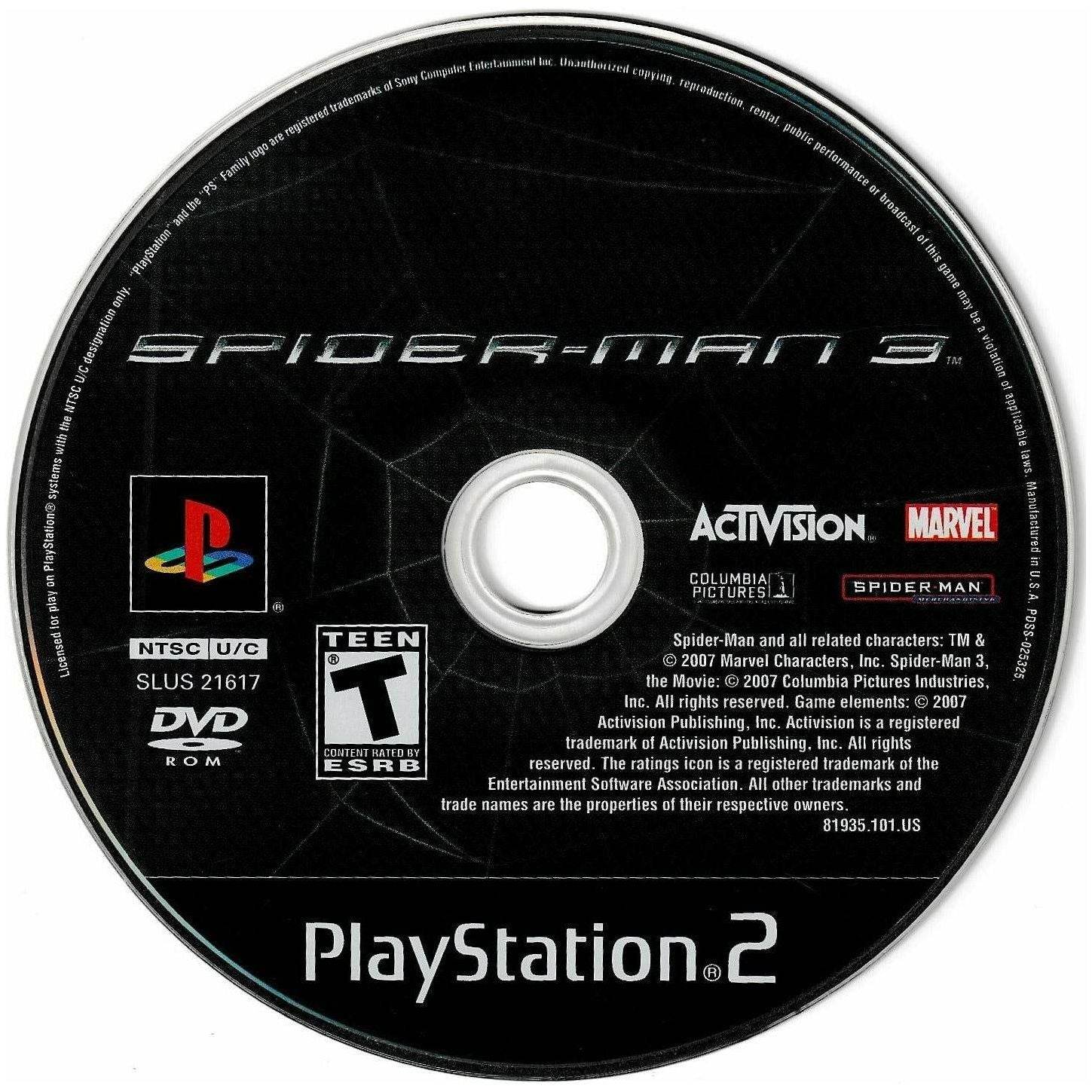 Spiderman 3 - PlayStation 2 (LOOSE) - Game Only