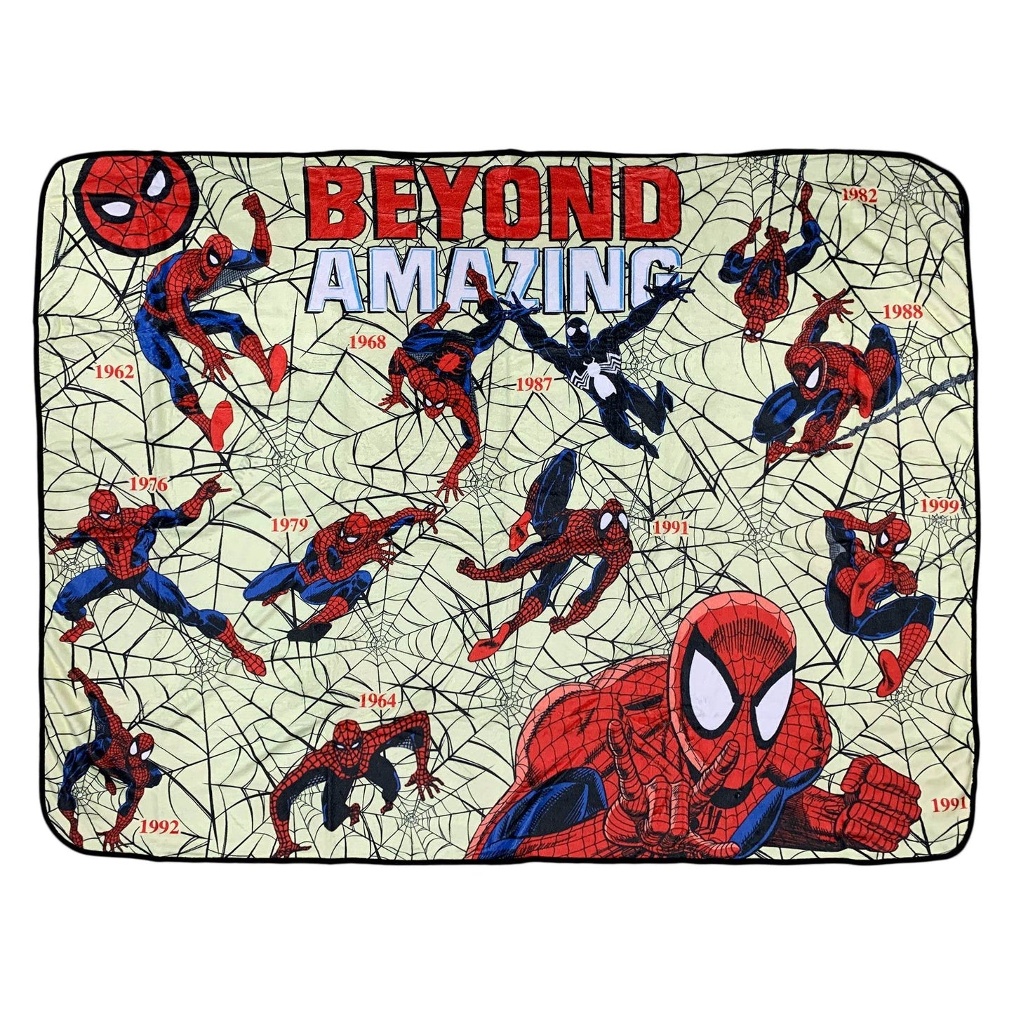 Spider-Man Beyond Amazing 60th Marvel Flannel Throw Super Soft Fleece Blanket 45x60in - 