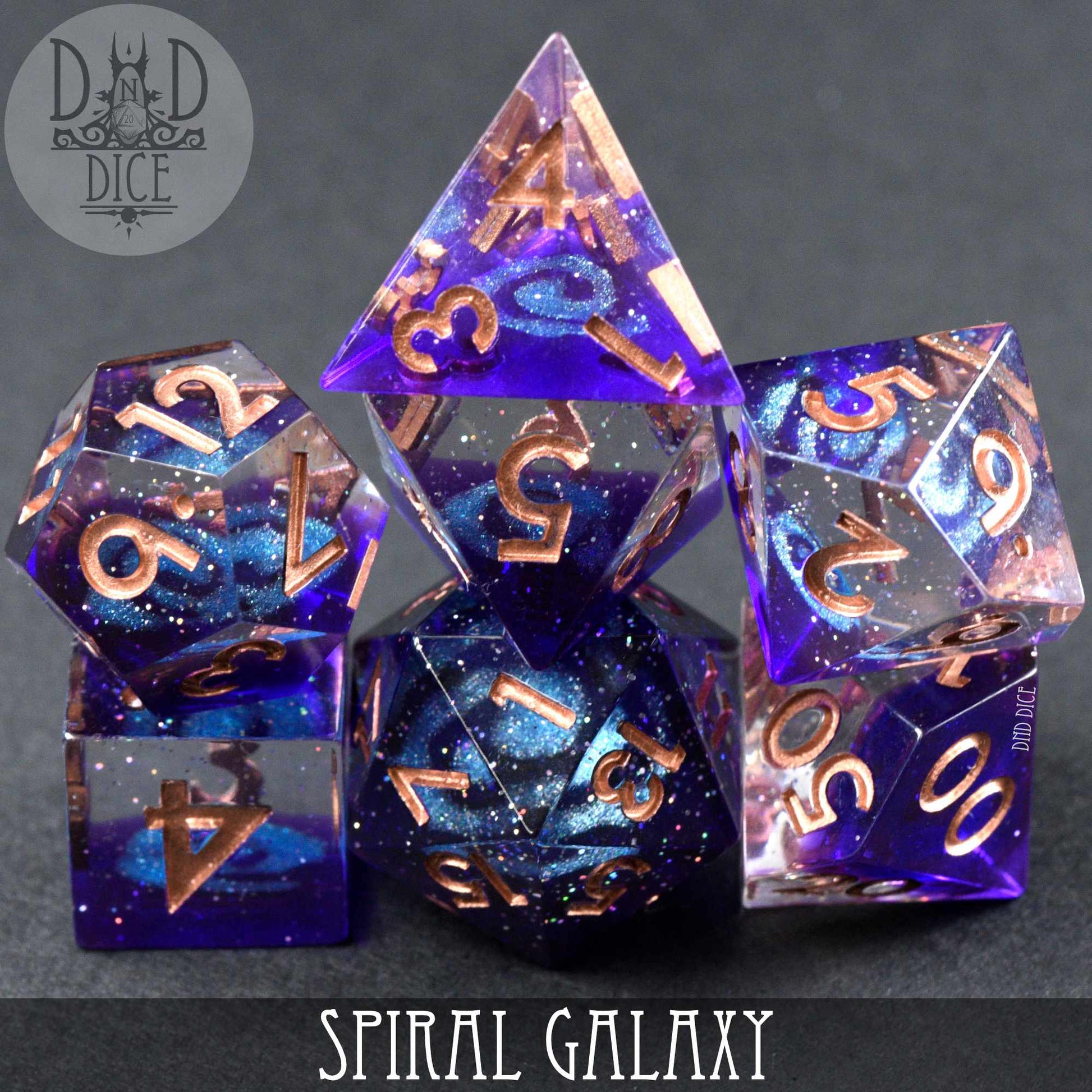 Spiral Galaxy Handmade Dice Set