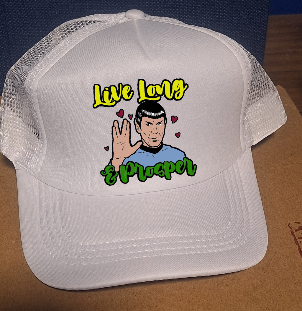 Adjustable Trucker Baseball Cap "Live Long & Prosper" Spock Star Trek