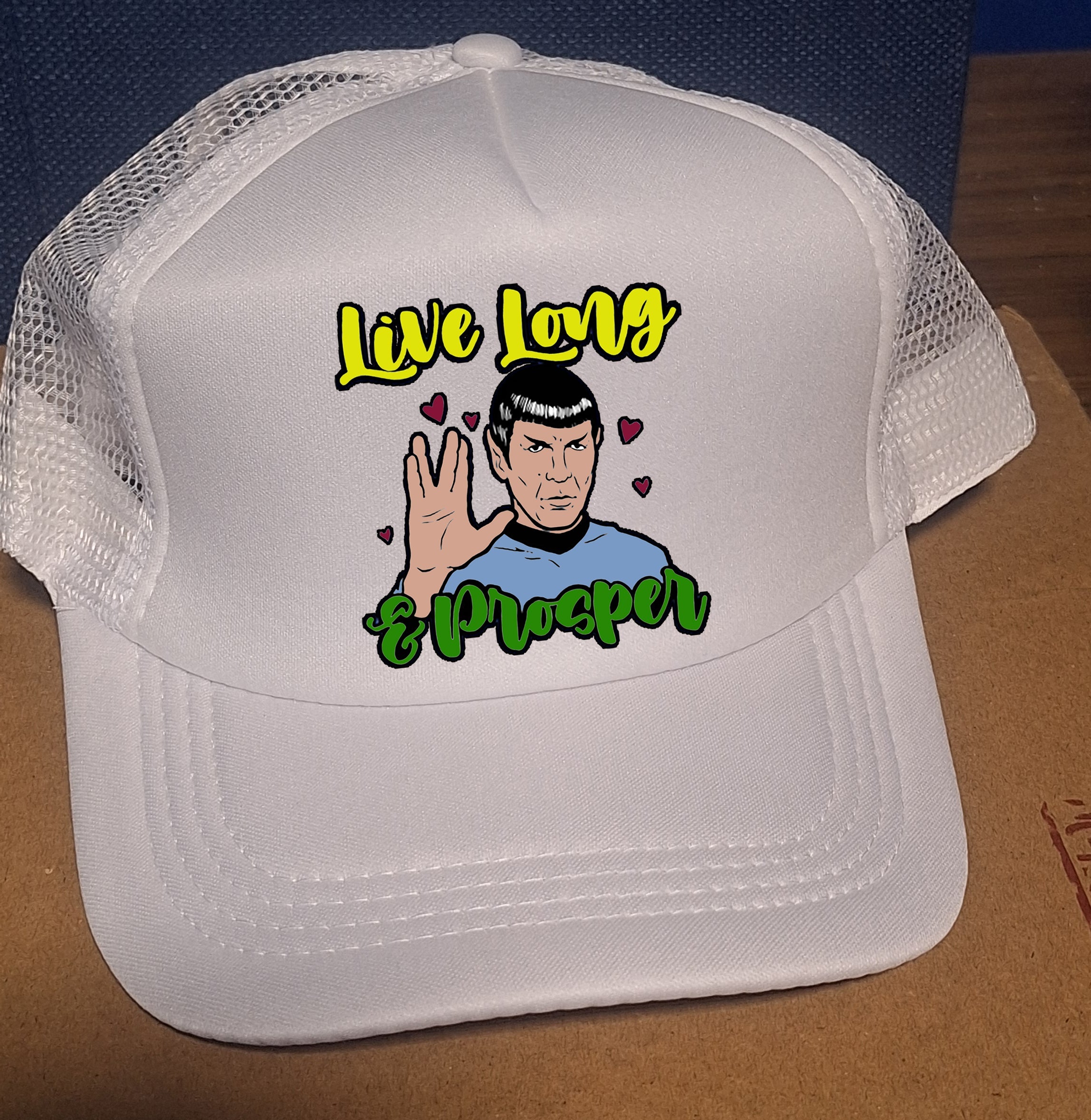 Adjustable Trucker Baseball Cap "Live Long & Prosper" Spock Star Trek