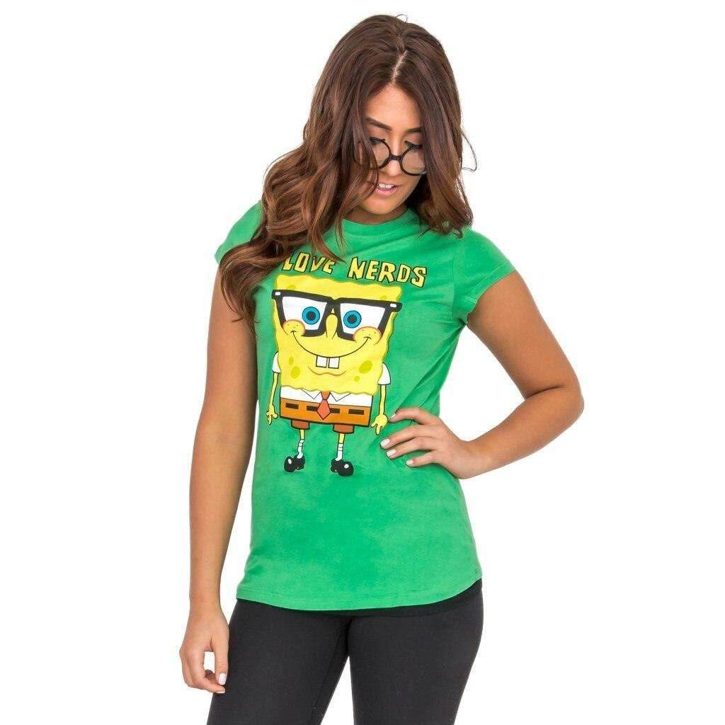 Spongebob Squarepants I Love Nerds T-shirt - S
