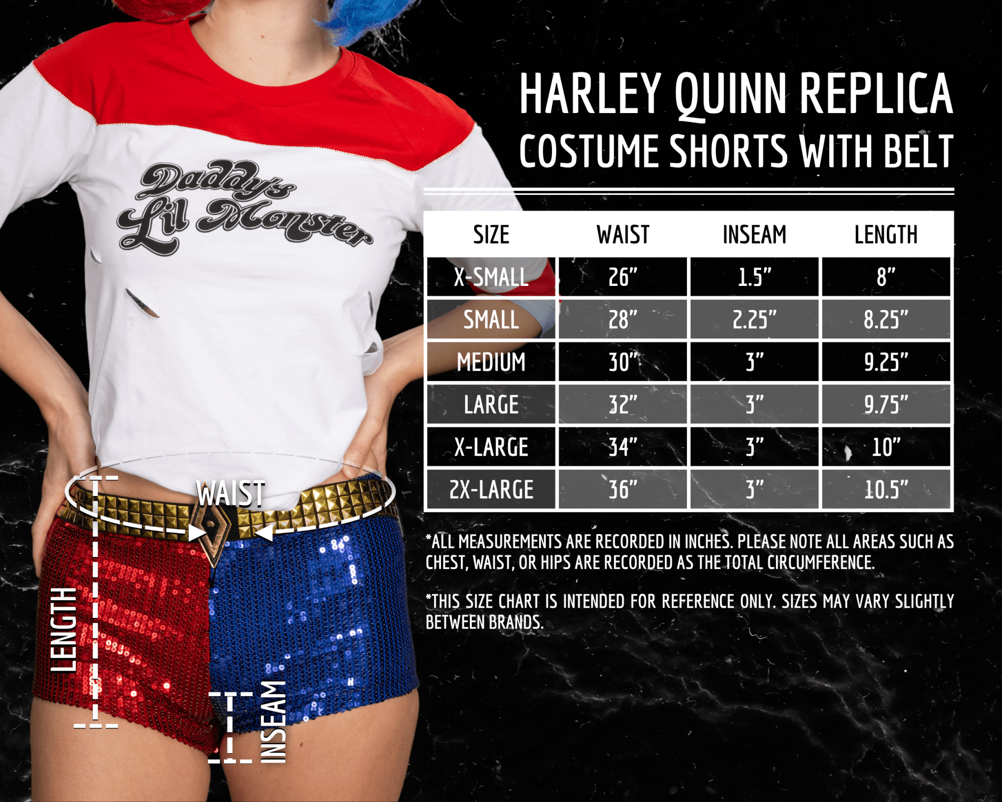 SS Movie Replica Harley Quinn Halloween Cosplay Costume Shorts with Belt