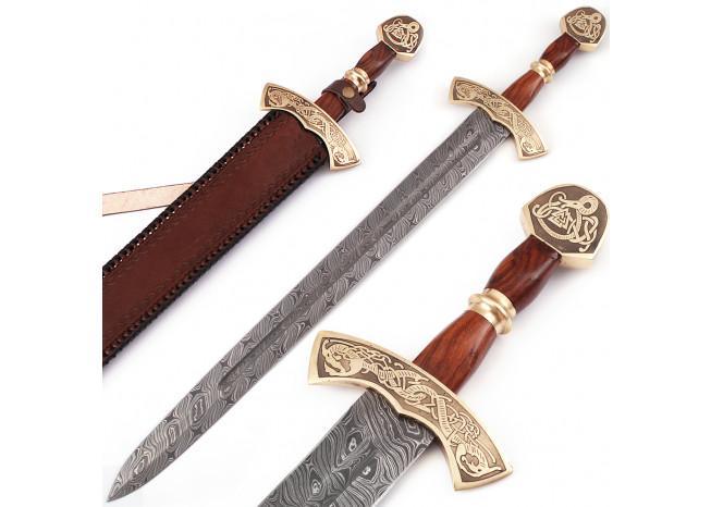 Warriors Call Damascus Steel Carolingian Viking Sword-1