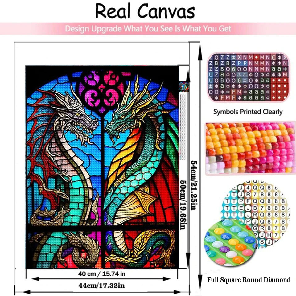 Stained Glass Dragon Diamond Painting