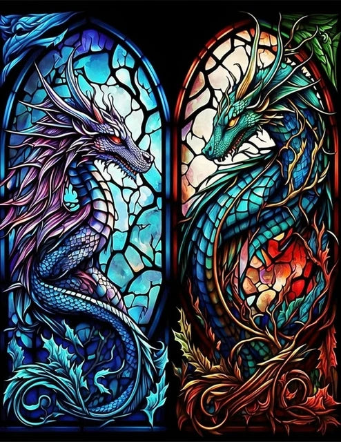 Stained Glass Dragon Diamond Painting