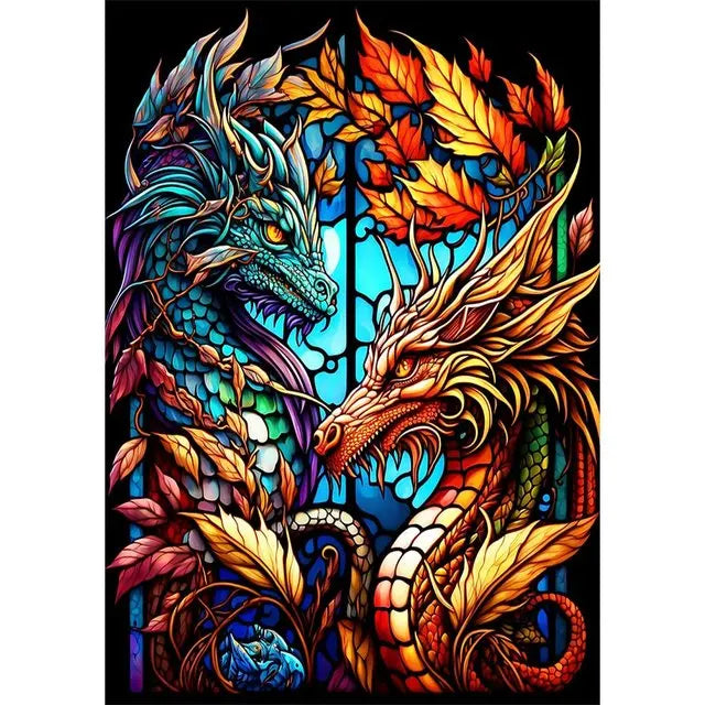 Stained Glass Dragon Diamond Painting