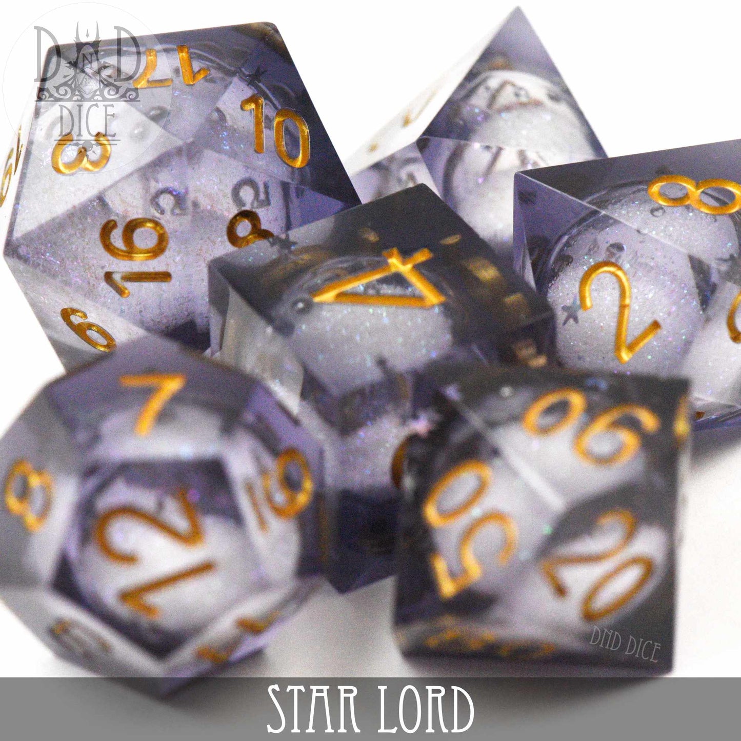 Star Lord Handmade Dice Set (Liquid Core)