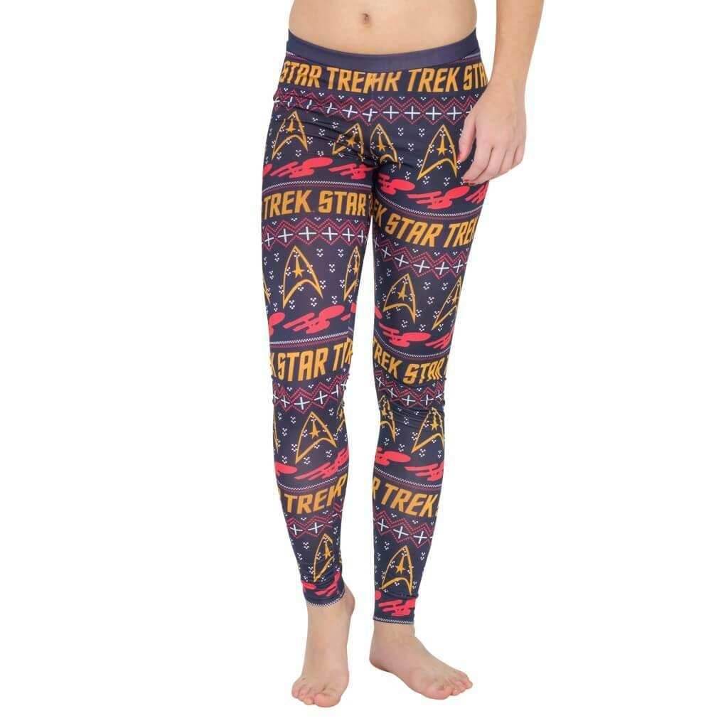 Star Trek Command Ugly Christmas Pattern Leggings - S