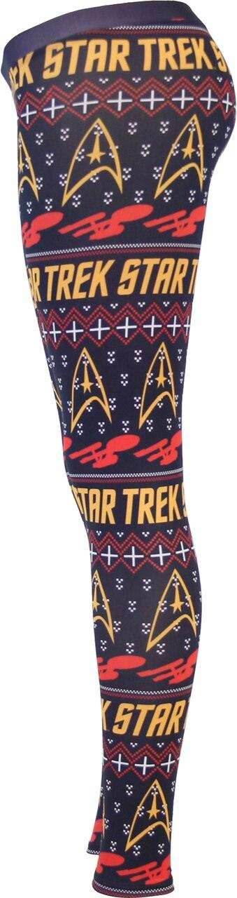 Star Trek Command Ugly Christmas Pattern Leggings - S