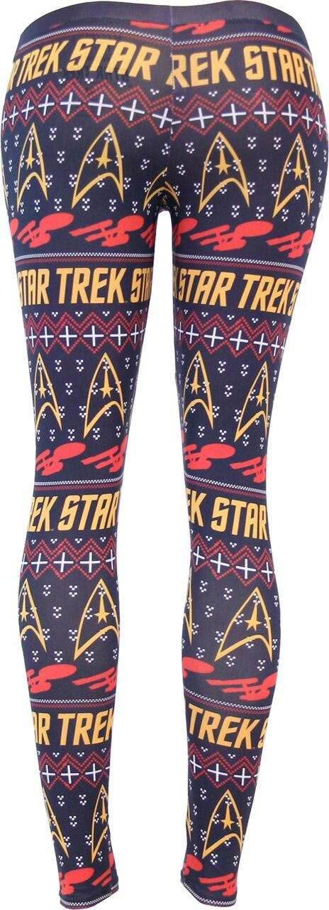 Star Trek Command Ugly Christmas Pattern Leggings - S
