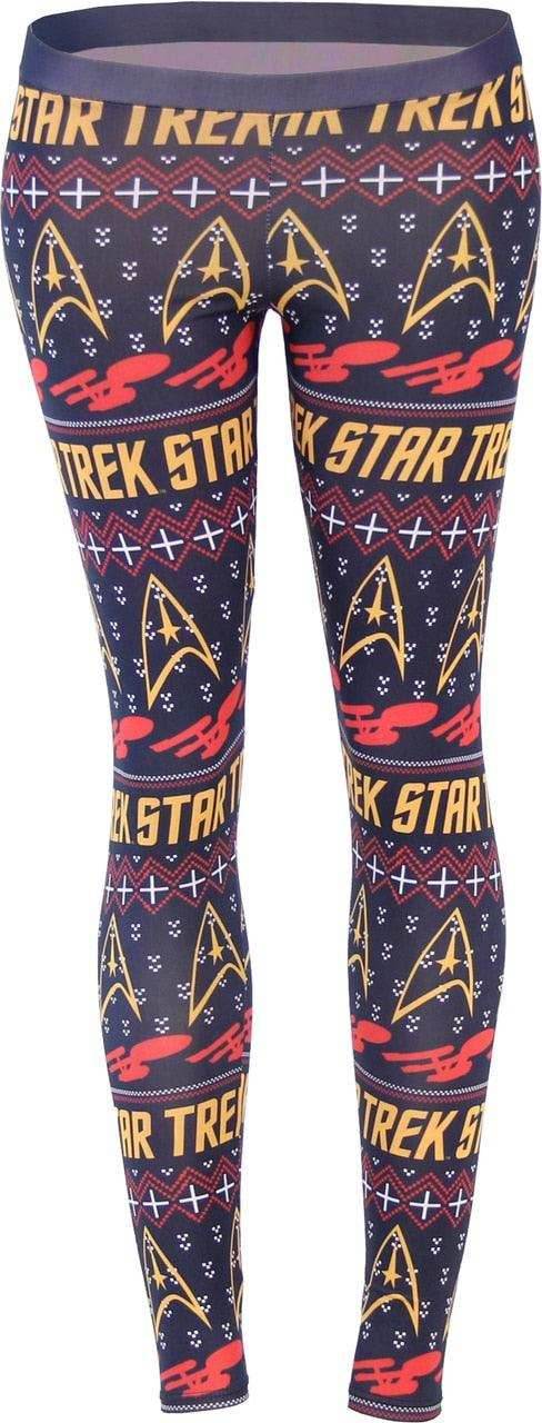 Star Trek Command Ugly Christmas Pattern Leggings - S