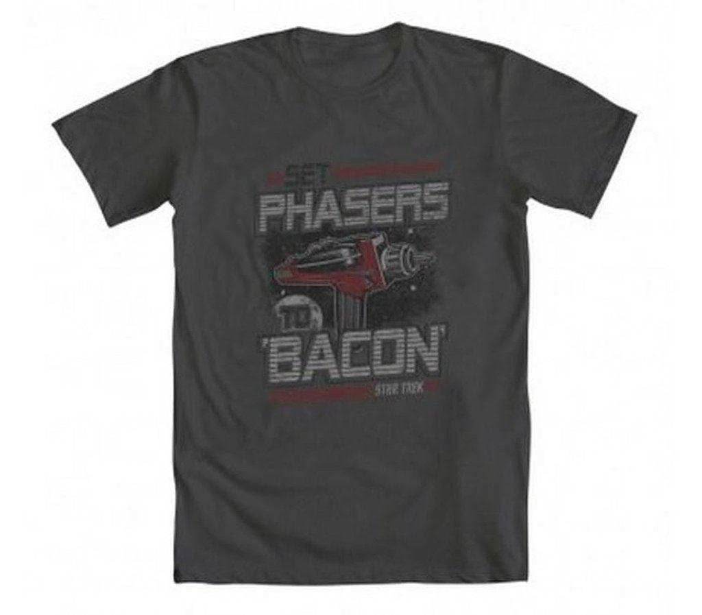Star Trek Set Phasers To Bacon T-Shirt - S