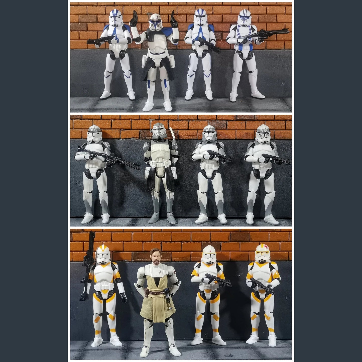 Star Wars 3.75 Inch  Clone Trooper 1/18 501st 104th Wolffepack  212th Cody Action Figure  Hardcase REX Toys Model Loose