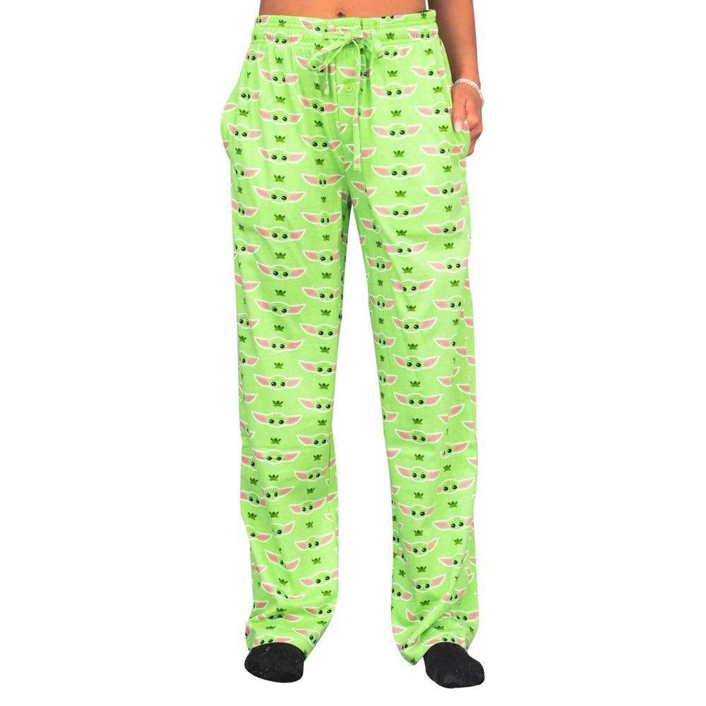 Star Wars Baby Yoda and Frogs Pajamas Green Lounge Pants - S