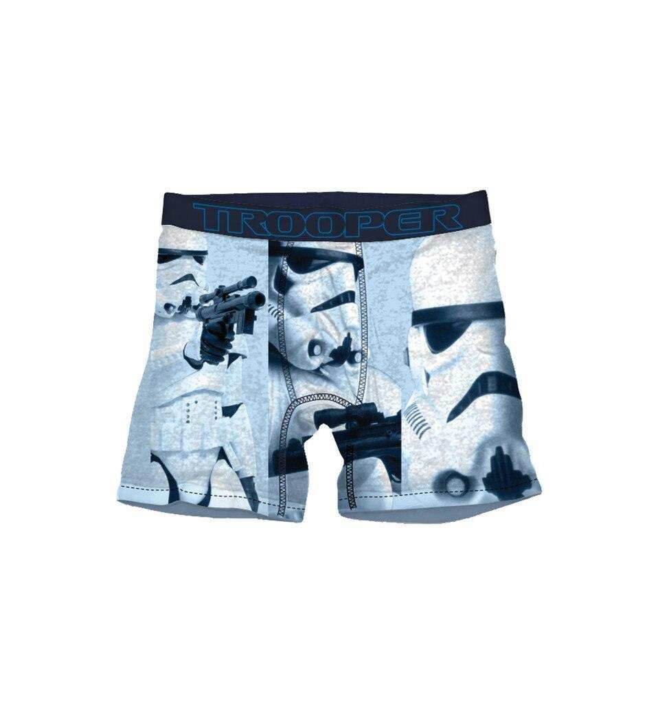 Star Wars Super Trooper Collage Adult Light Blue Boxer Briefs - S