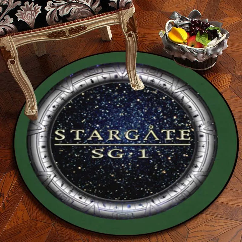 Stargate Carpet Movie Non-slip Floormat Round Area Rug Science Fiction Chairmat Play Mat for Playroom Bedroom Kids Room