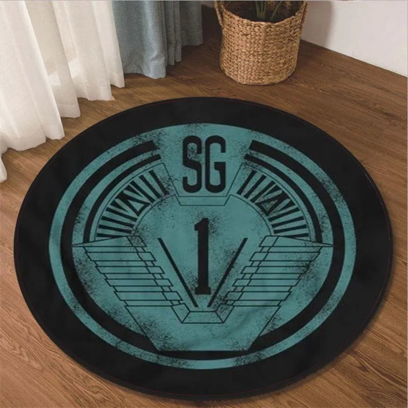 Stargate Carpet Movie Non-slip Floormat Round Area Rug Science Fiction Chairmat Play Mat for Playroom Bedroom Kids Room